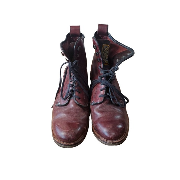 CATERPILLAR Boots Men's 10 ORSON Red Leather Lace Up Heritage Farm Duty Rustic - Picture 3 of 13